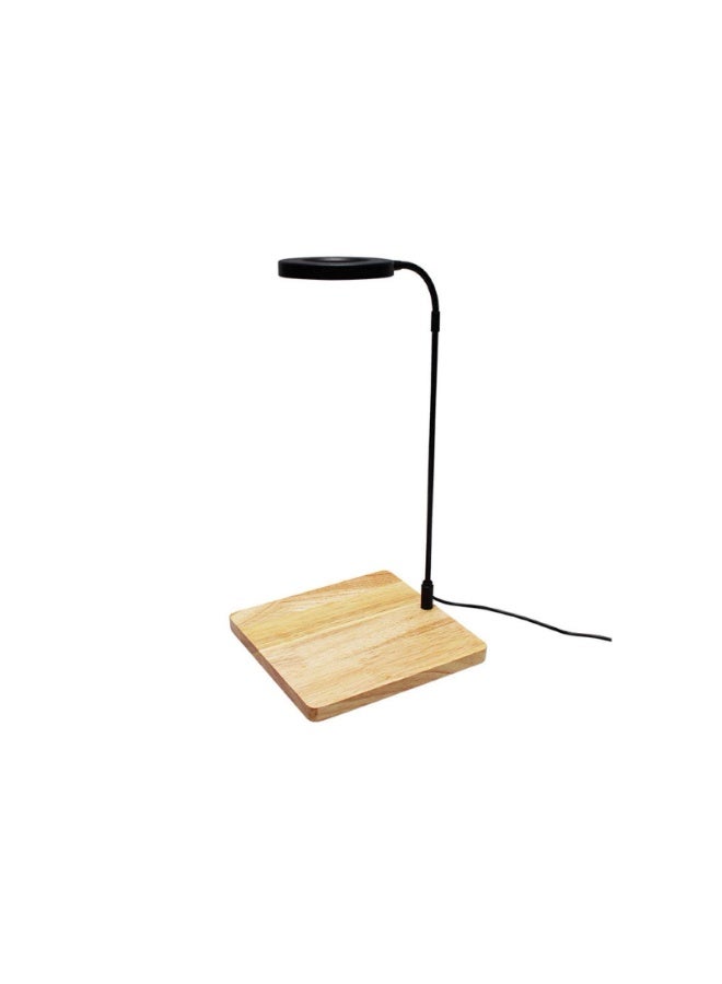 مصباح LED للأحواض المائية مصباح LED كامل الطيف بزاوية 360 درجة مع لوح من الخيزران مصباح نانو للأحواض المائية بقوة 10 وات مصباح نانو مسطح للأحواض المائية يعمل بالطاقة عبر منفذ USB مصباح للأحواض المائية لنمو النباتات - Image 1